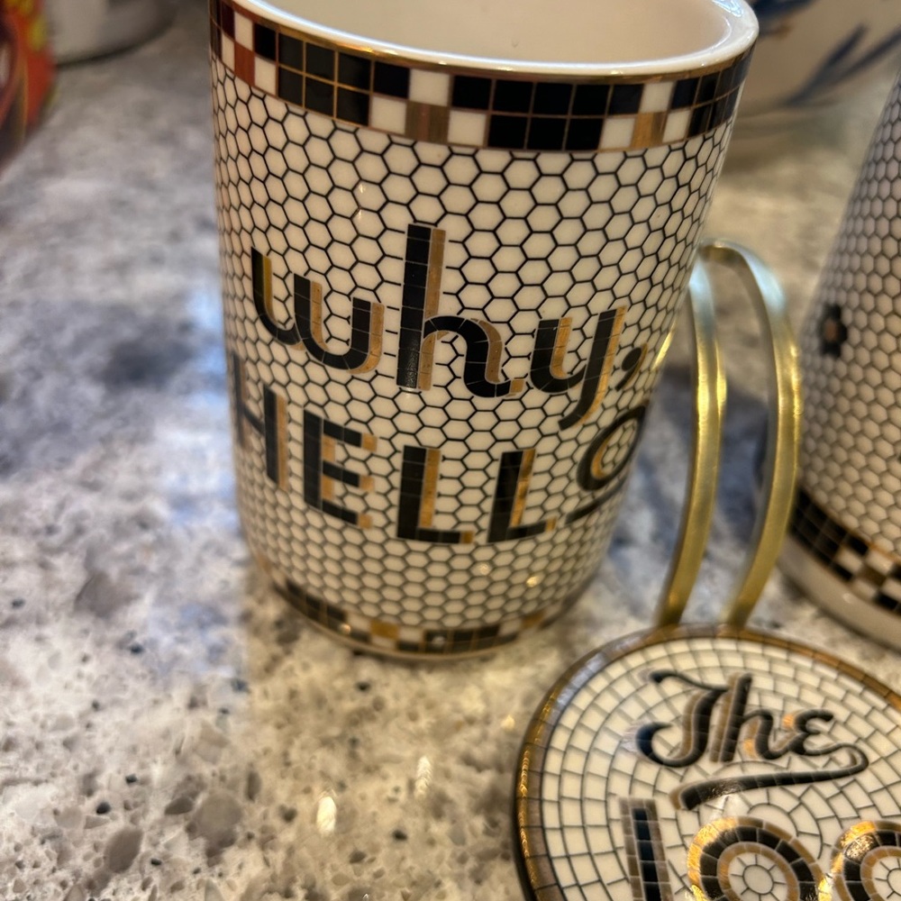 Anthropologie bistro tile Bathroom Set of 3 - Picture 4 of 7
